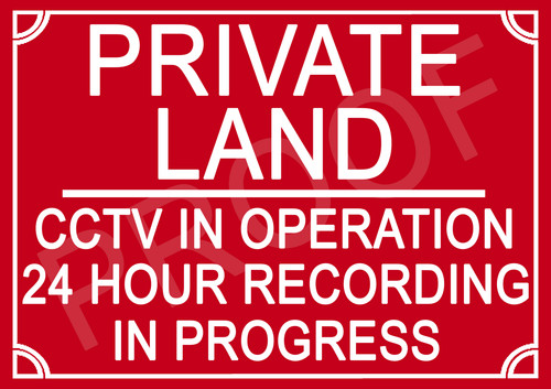 Cctv private property printed - private,