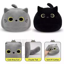 Kids Cat Plush Pillow Cushion Cartoon Stuffed Plushie Doll Soft Toy Xmas Gift UK