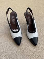 Luc Berjen Vintage Black & White slingbacks  3.5” & Original Box, Mint Condition