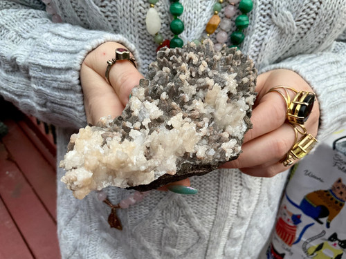 Cave calcite crystal cluster - cave,