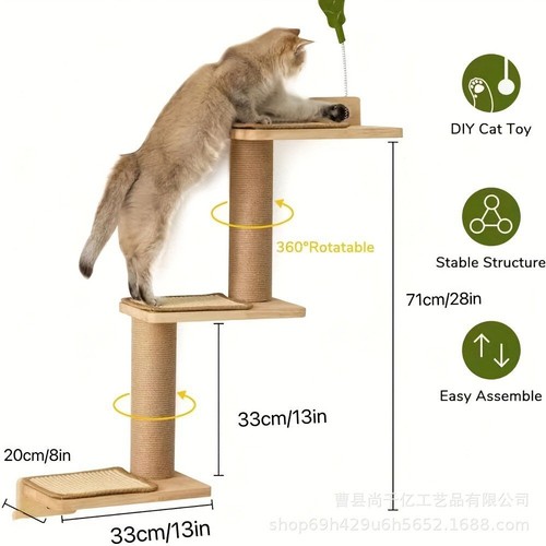 Cat climbing shelf wall - climbing,