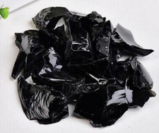 Black obsidian stones - obsidian, 100g