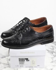 RUSSELL & BROMLEY Womens Black Leather Jeeves Brogues, Size UK 7.5 / EU 40.5