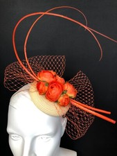 Orange Fascinator with Quills