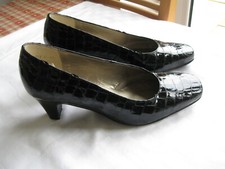 Black Patent Heeled Shoes  Size 5 Designer Elmdale Worn One Wedding