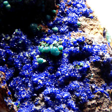 Azurite Crystals Malachite Touissit Bou Beker Morocco Mineral Specimen 41g 7cm