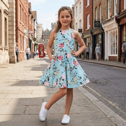 Girls mint floral summer - mint,