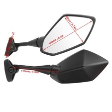 ~Pair Motorcycle Rearview Mirrors Black Visibility Replacement For CBR