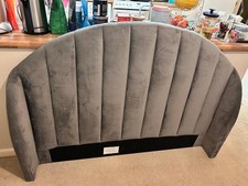 NEXT Double Bed frame with Velvet Floorstanding Headboard           