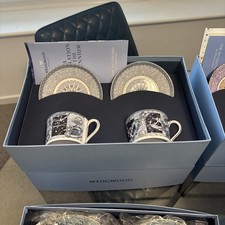 Wedgewood Millennium 21st Century Grey Bone China Cup/Saucer Boxed Unused Mint