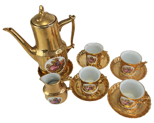 Vintage gold lustre demitasse - lustre,
