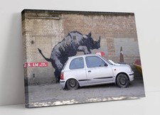 BANKSY RHINO ON CAR GRAFFITI
