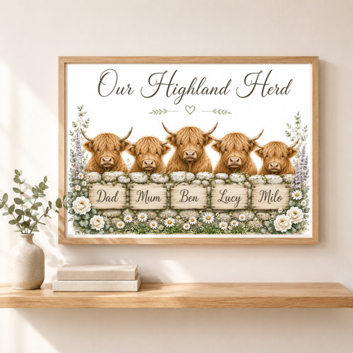 Personalised highland cow - highland,