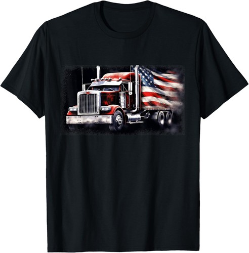 American flag semi - us, truck