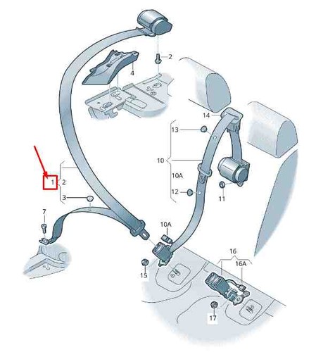 Audi rear seat belt - audi, a3