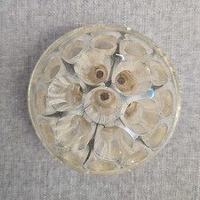 19 Hole Vintage Round Glass Flower Frog Vase