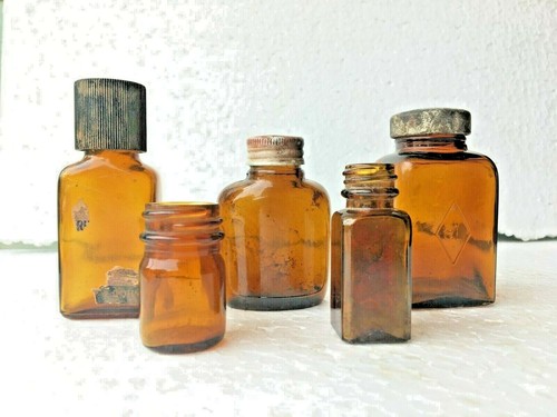 Old vintage amber glass - , 5
