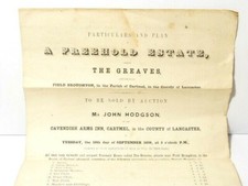 1859 Paper Auction Particulars Freehold Estate The Greaves Cartmel John Hodgson