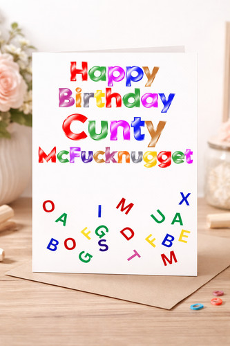Funny rude birthday card - rude,