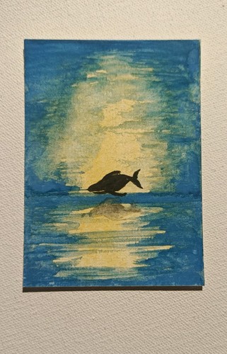 Aceo original whale out of - #4,,