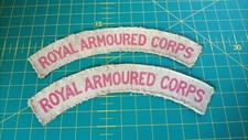 WW2 British Army Royal Armoured Corps Shoulder Titles Flashes
