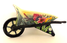 Large Old Tupton Ware Wheelbarrow  Ornament , Summer Bouquet