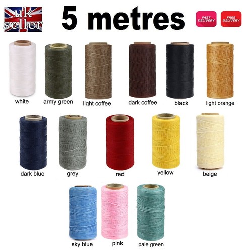 1mm leather sewing waxed - 5m,