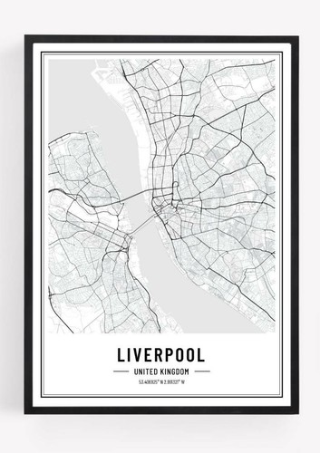 Liverpool city map - map, print