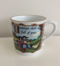 Royal Worcester Birthday Mugs Tuesday’s Child Fine Porcelain Mug England 300ml