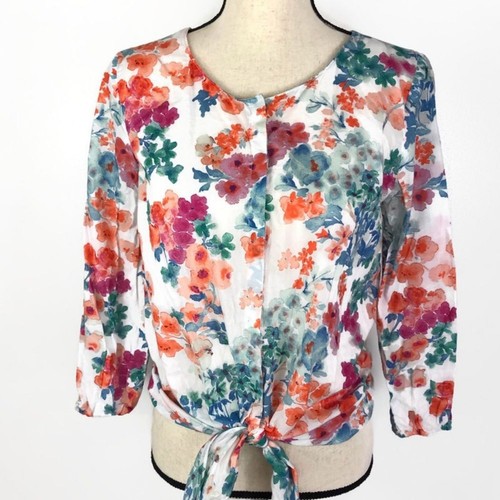 Zara floral blouse tie - zara, front
