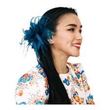 Women Flower Feather Hair Clip