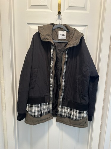 Zara bomber flannel hood - flannel,