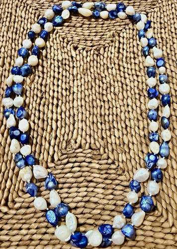 Vintage long blue white - vintage,