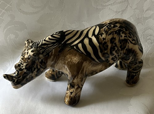 Ceramic figurine rhino calf - figurine,
