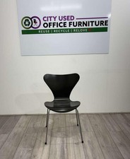 Fritz Hansen Serie 7 Dining Chair, Stackable, Graphite Seat, Chrome Frame