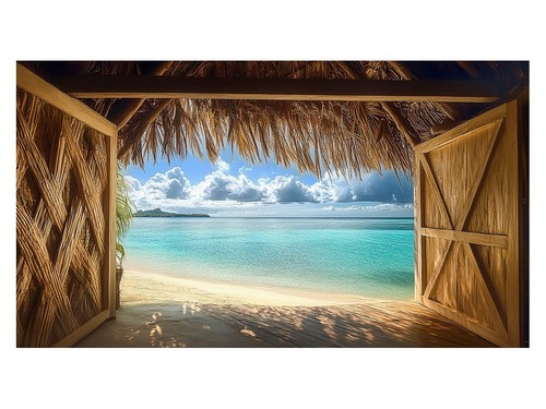 Beach hut view - hut, coastal