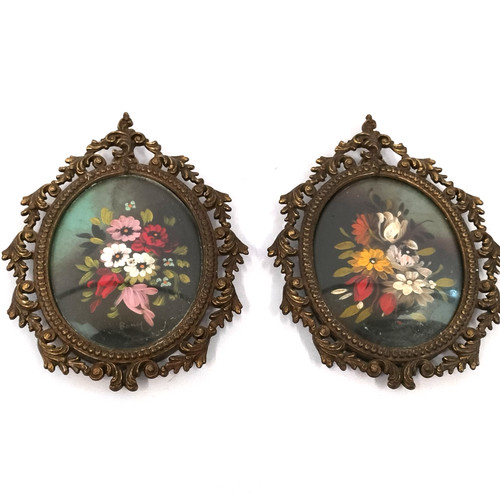 Pair vintage ornate metal - of,