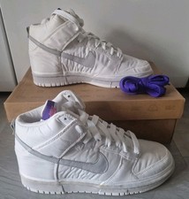 Nike Dunk Hi Nylon Premium Size UK 6 US 7 EUR 40 New And Boxed White Grey