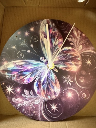 Butterfly metal clock - butterfly,