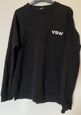 Vintage Rare Vision Streetwear Jumper Sweater Size M Oversized Black Printed VGC