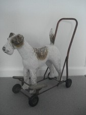 ANTIQUE/ VINTAGE - TRIANG 1950's FOX TERRIER- PUSH ALONG PLASTIC DOG