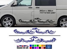 LARGE Dolphin wave sticker/decal for Vans, Cars, Motorhome, Campervan