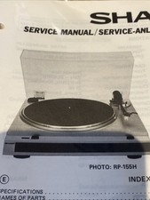RP-155 H,HB,E Sharp Turntable Record Player Service Manual vintage - Sharp 44