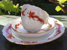 Meissen 3 piece coffee set red