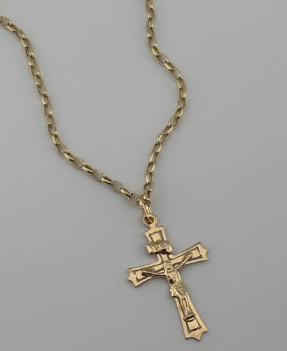 9ct yellow gold crucifix - yellow,