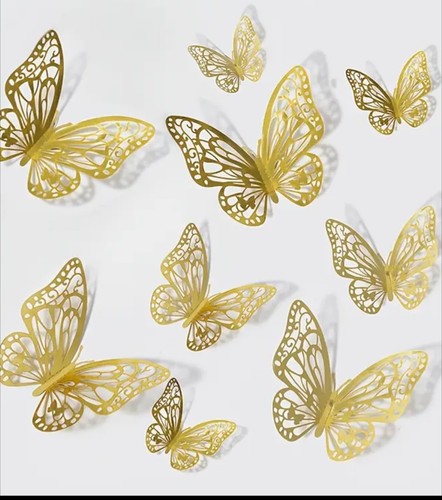 Acrylic golden butterfly - butterfly, cake