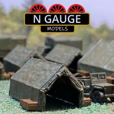 PAINTED N Scale Gauge 1:148 - Military Canvas Tent (Medium) (Army WW2 WW1 1:160)