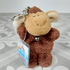 Vintage NICI Sheep Plush Beanie Toy Keychain Lamb Keyring Original Tags 1999