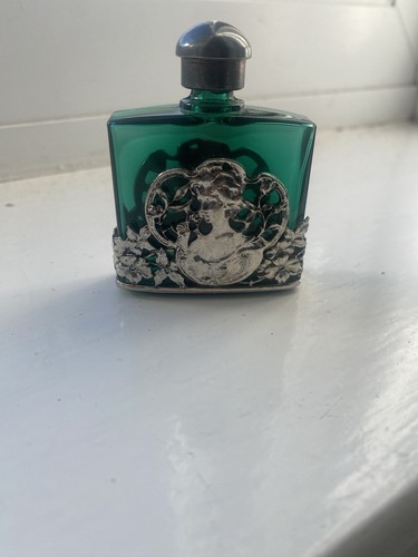 Art deco green glass perfume - green,