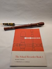 1960s GDR Wooden RECORDER With A Practice Book Vintage 